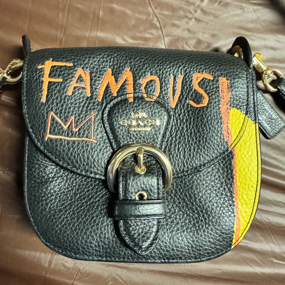 Coach X Jean Michel Basquiat Kleo Handbag 17 for Women Gold/Black
